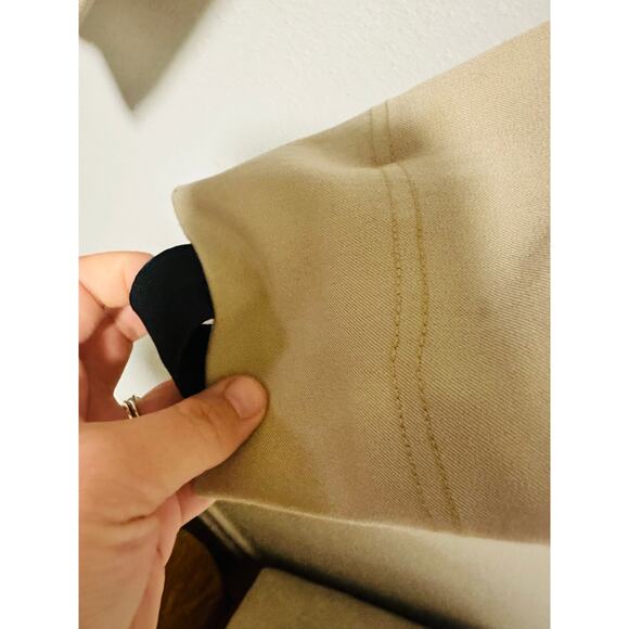 OVATION Show Tan Suede Faux Suede Knee Patch Hunter Dynamic Breeches Pants sz 12 - Picture 11 of 13